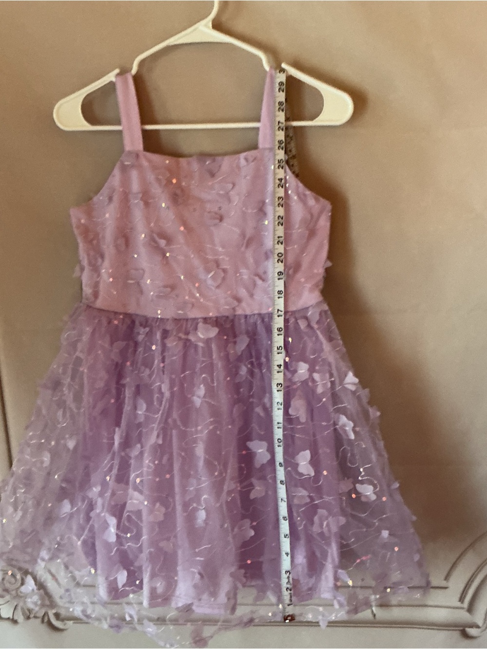 ✨ The Children's Place Girls 3D Butterfly Mesh Fit & Flare Dress Purple 16 NWT - Picture 4 of 13